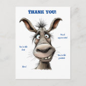 Carte postale Merci Funny Donkey (Devant)