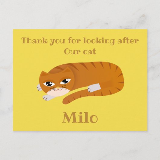 Carte Postale Merci garde-chat (Devant)