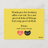 Carte Postale Merci garde de chat (Dos)