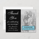 Carte postale "Merci" glamour et fantaisie (Devant / Derrière)