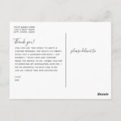 Carte Postale Merci Gold & Black Graduation avec photo (Dos)