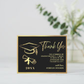Carte Postale Merci Gold Black Modern Graduation Party (Debout devant)