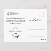 Carte Postale Merci Gold Black Modern Graduation Party (Dos)