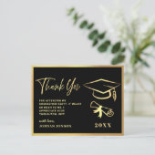 Carte Postale Merci Gold Black Modern Graduation Party (Debout devant)