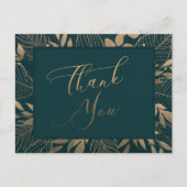 Carte postale Merci Gold Foliage Border (Devant)