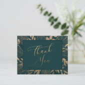 Carte postale Merci Gold Foliage Border (Debout devant)