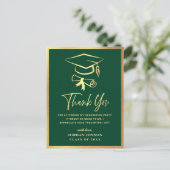 Carte Postale Merci Gold Green Modern Graduation Party (Debout devant)