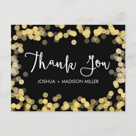 Carte postale Merci Gold Modern Elegant Wedding (Devant)