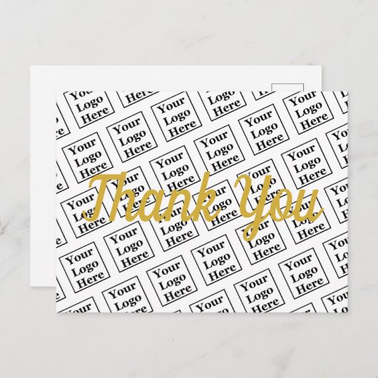 Carte Postale Merci Gold Script Votre Logo Ici Modèle (Devant / Derrière)