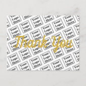 Carte Postale Merci Gold Script Votre Logo Ici Modèle (Devant)