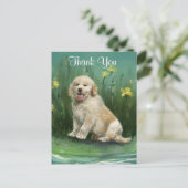 Carte postale Merci Golden Retriever Puppy (Debout devant)