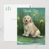 Carte postale Merci Golden Retriever Puppy (Devant / Derrière)