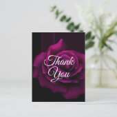 Carte Postale Merci gothique à fleurs violettes-rouges (Debout devant)