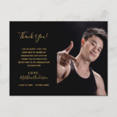 Carte Postale Merci Graduate en or noir photo (Devant)