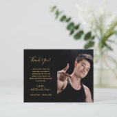 Carte Postale Merci Graduate en or noir photo (Debout devant)