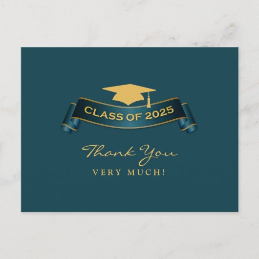 Carte Postale Merci Graduation Class of 2025 Postcard (Devant)