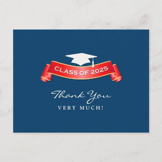 Carte Postale Merci Graduation Class of 2025 Postcard (Devant)
