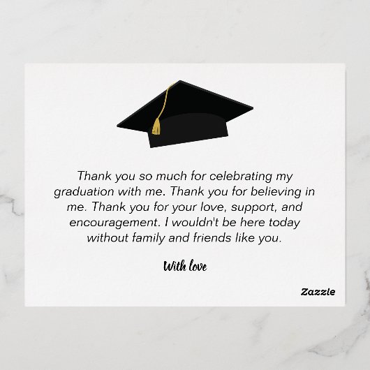 Carte postale Merci Graduation Foil Holiday (Verso)
