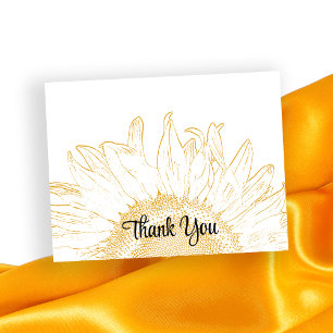 Carte Postale Merci graphique de tournesol jaune