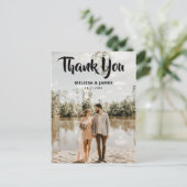 Carte Postale Merci Gras Script Mariage photo (Debout devant)