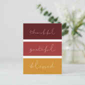 Carte Postale Merci Grateful béni moderne Thanksgiving (Debout devant)