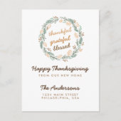 Carte Postale Merci Gratuit Béni Thanksgiving Moving (Devant)