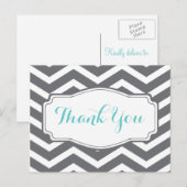 Carte postale Merci Grey Chevron (Devant / Derrière)