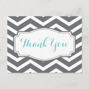 Carte postale Merci Grey Chevron