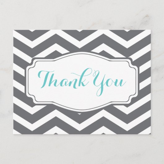 Carte postale Merci Grey Chevron (Devant)