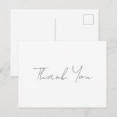 Carte Postale Merci Gris Classique Chic Blanc écrit à la main (Devant / Derrière)
