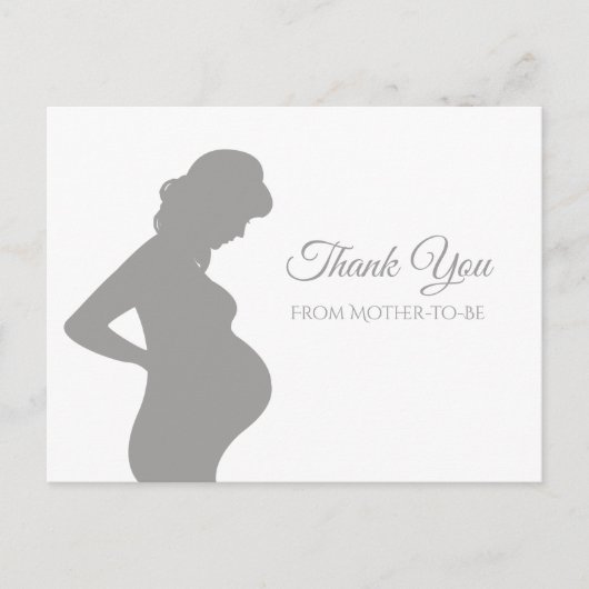 Carte Postale Merci gris moderne femme enceinte Bump bébé (Devant)
