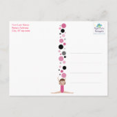 Carte Postale Merci Gymnastique en rose, gris et noir (Dos)