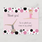 Carte Postale Merci Gymnastique en rose, gris et noir (Devant)