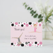 Carte Postale Merci Gymnastique en rose, gris et noir (Debout devant)