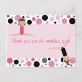 Carte Postale Merci Gymnastique en rose, gris et noir (Devant)