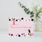 Carte Postale Merci Gymnastique en rose, gris et noir (Debout devant)