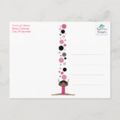 Carte Postale Merci Gymnastique en rose, gris et noir (Dos)
