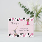 Carte Postale Merci Gymnastique en rose, gris et noir (Debout devant)