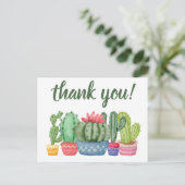 Carte Postale Merci hipster cactus aquarelle illustration (Debout devant)