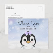 Carte postale Merci hivernal pour bébé adorable (Devant / Derrière)