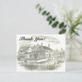 Carte Postale "Merci !" + Illustration de maison et de ferme vin (Debout devant)