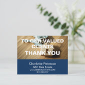 Carte Postale Merci immobilier bleu moderne (Debout devant)