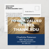 Carte Postale Merci immobilier bleu moderne (Devant / Derrière)