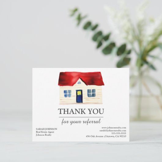 Carte Postale Merci Immobilier Pour La Référence (Debout devant)