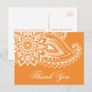 Carte Postale Merci indien orange Paisley