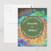 Carte Postale Merci invité Mosaic Neon Mariage d'appréciation (Devant / Derrière)