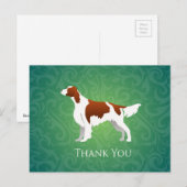 Carte Postale Merci irlandais rouge et blanc Setter (Devant / Derrière)