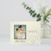 Carte postale Merci ivoire Damask (Debout devant)