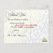 Carte postale Merci ivoire Damask (Dos)