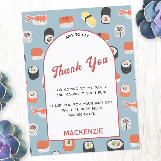 Carte Postale Merci japonais de sushi